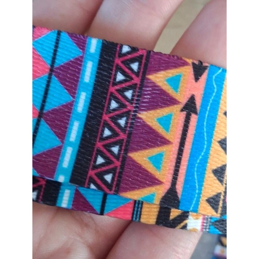 Colorful Geometric Pattern Multicolored Wide Width Adjustable Crossbody Strap - Picture 5 of 7